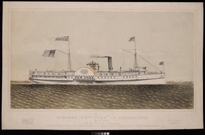 Stoomboot New York van Philadelphia... H W Chisholm, Commandant...