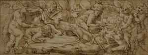 Bacchanaal met putti