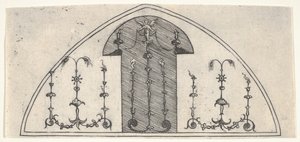 Lancetvormig paneel van groteske decoratie, 1541 door Enea Vico