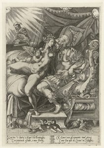 Mars en Venus als geliefden door Enea Vico