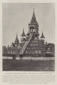 Een Birmaanse crematie toren, de brandstapel van een Hpongyi, of heilige door English Photographer