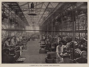 Een machinewerkplaats bij de Gladiator Cycle fabriek door English Photographer