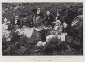 Een picknickfeest nabij Blackcraig Castle, september 1893 door English Photographer