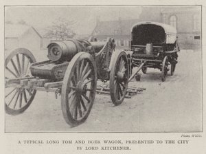 Een typische Long Tom en Boer-wagen, gepresenteerd aan de stad door Lord Kitchener door English Photographer