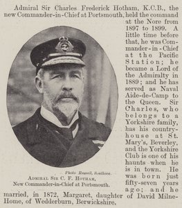 Admiraal Sir C F Hotham, nieuwe opperbevelhebber in Portsmouth door English Photographer