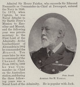Admiraal Sir H Fairfax door English Photographer