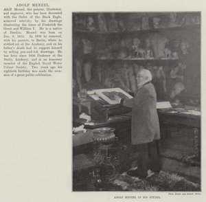 Adolf Menzel in zijn Studio
