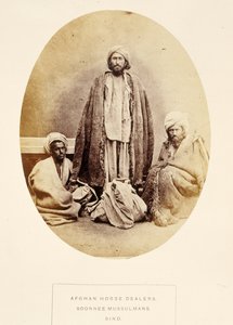 Afghaanse paardenhandelaren, Soonnee Moslims, Sind, uit The People of India, door J. Forbes Watson, uitgegeven 1868