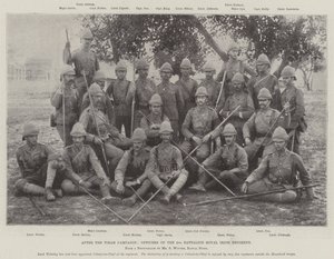Na de Tirah-campagne, Officieren van het 2e Bataljon Royal Irish Regiment door English Photographer