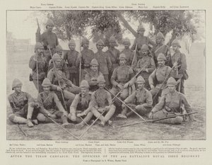 Na de Tirah-campagne, de officieren van het 2e bataljon Royal Irish Regiment door English Photographer