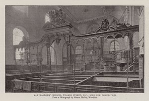 All Hallows Church, Thames Street, EC, verkocht voor sloop door English Photographer
