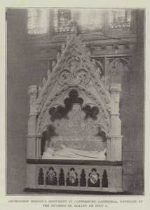 Monument van aartsbisschop Benson in de kathedraal van Canterbury, onthuld door de hertogin van Albany op 8 juli door English Photographer