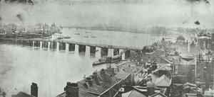 Battersea Brug: uitzicht vanaf Chelsea Kerk Toren, 1875