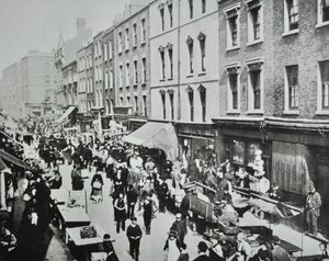 Brick Lane Market, Brick Lane: algemeen uitzicht, 1895