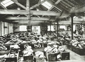 Bull Wharf, interieur van het Shell Warehouse, Londen, 1890