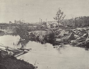 Burnley Brug, over de Yarra, na de Overstromingen van juli 1891 door English Photographer
