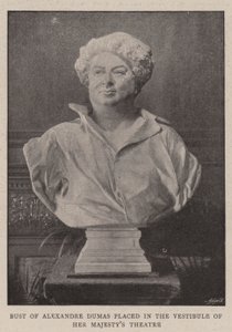 Buste van Alexandre Dumas geplaatst in de vestibule van Her Majesty