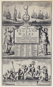 C Saxton, De Shires van Engeland, G Willdey door English Photographer