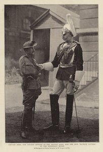 Kapitein Ames, de Langste Officier in het Britse Leger, en de Eerwaarde Maurice Gifford van de Rhodesian Horse door English Photographer