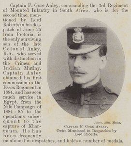 Kapitein F Gore Anley, tweemaal genoemd in rapporten door Lord Roberts door English Photographer