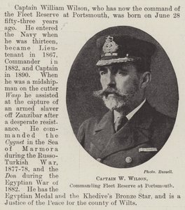Kapitein W Wilson, commandant van de Vlootreserve in Portsmouth door English Photographer