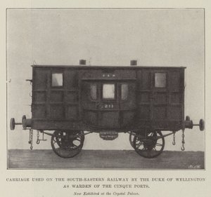 Koets gebruikt op de South-Eastern Railway door de hertog van Wellington als Warden van de Cinque Ports door English Photographer