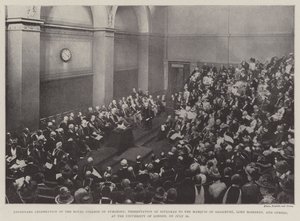 Eeuwfeestviering van het Royal College of Surgeons, uitreiking van diploma