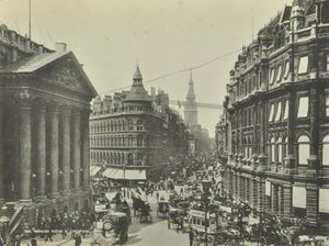 Cheapside, vanaf Mansion House, City of London, 1885 door English Photographer