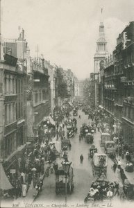 Cheapside kijkend naar het oosten, Londen door English Photographer