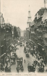 Cheapside kijkend naar het oosten, Londen door English Photographer