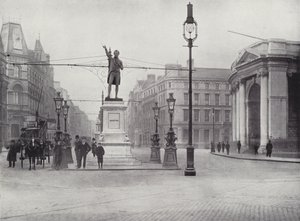 College Green, Dublin, met het Grattan Standbeeld door English Photographer