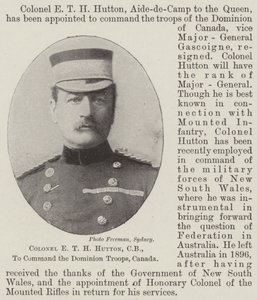 Kolonel E T H Hutton, CB, om het Dominion Troepen, Canada te bevelen door English Photographer