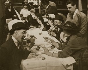 Derby Day lunchpartij, prent door Horace W. Nichols, ca. 1910