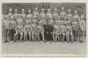 Detachement telegrafisten van de 24e Middlesex Rifle Volunteers op weg naar de Kaap door English Photographer