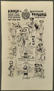 Diner voor Luitenant T. H. Hughes, Artist Rifles, Depot Field Survey Company, Royal Engineers, 29 augustus 1918 door English Photographer