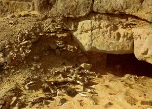 Ingang van een rotsgraf, Egypte