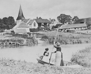 Veerboot over de Arun bij Bury, Sussex