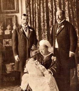 Vier generaties van de Engelse koninklijke familie, illustratie uit 