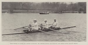 Van Oxford naar Putney in 13 uur en 59 minuten, Mr Spencer Gollan, Tom Sullivan en George Towns vertrekken uit Henley