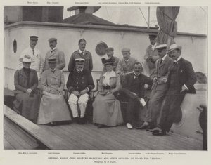 Generaal Mahon (die Mafeking ontzette) en andere officieren aan boord van de Briton
