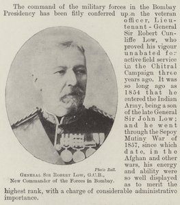 Generaal Sir Robert Low, GCB, Nieuwe Commandant van de Strijdkrachten in Bombay door English Photographer