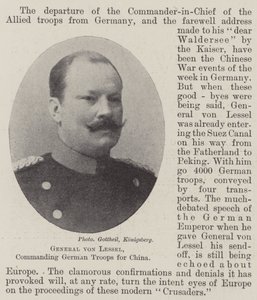 Generaal von Lessel, bevelhebber van Duitse troepen voor China door English Photographer