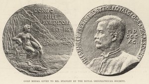 Gouden Medaille gegeven aan Mr. Stanley door de Royal Geographical Society