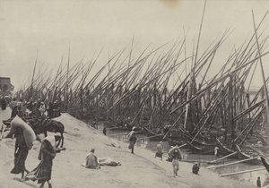 Graanschepen op de Nijl, die laten zien hoe graan altijd uit Opper-Egypte werd aangevoerd door English Photographer