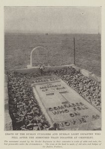 Graf van de Dublin Fusiliers en Durban Light Infantry die vielen na de gepantserde treindisaster bij Chieveley door English Photographer
