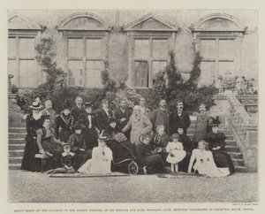 Groep genomen ter gelegenheid van de gouden bruiloft van Sir Spencer en Lady Ponsonby-Fane, onlangs gevierd in Brympton House, Yeovil door English Photographer