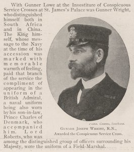 Kanonier Joseph Wright, RN, bekroond met het Conspicuous Service Cross door English Photographer
