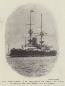 HMS Prince George, te worden gecommandeerd door de hertog van York tijdens het bezoek van de Amerikaanse vloot aan Spithead door English Photographer