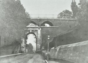 Highgate Boog, Archway Road Brug: algemeen uitzicht op oude brug, 1896