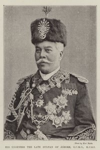 Zijne Hoogheid de overleden Sultan van Johore, GCMG, KCSI